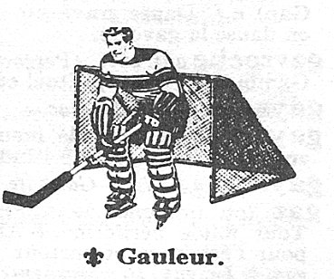 Image dessinée d'un gauleur de hockey devant un filet