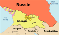 Carte de la Géorgie avec identification de l’Ossétie du Sud
