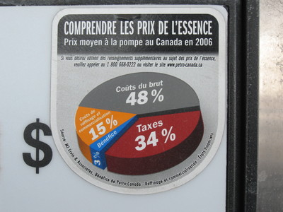 Prix moyen à la pompe au Canada en 2006