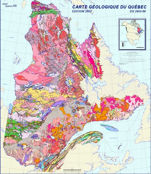 Carte géologique du Québec
