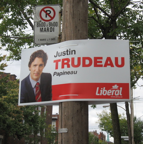 Pancarte de Justin Trudeau