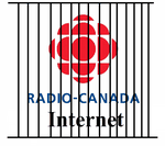 Logo de Radio-Canada internet, derrière les barreaux