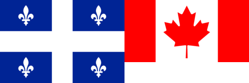 Drapeau du Québec et drapeau du Canada